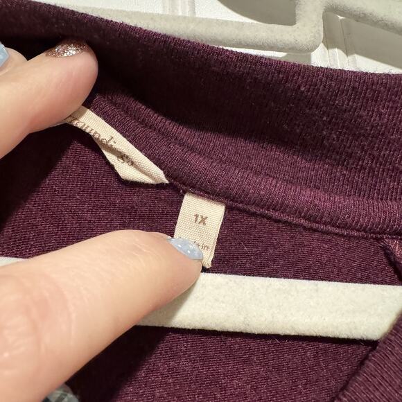 Soft Surroundings Madeline Tunic Sweater Layered Purple Windsor Wine Size 1X - Picture 5 of 7